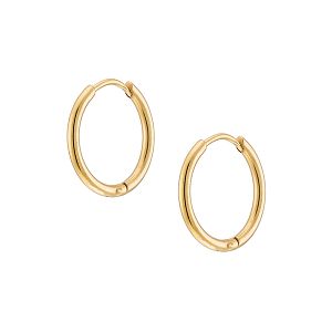 Σκουλαρίκια Κρίκοι 1,6x10 mm Από Ατσάλι Επιχρυσωμένο 24Κ AS48647